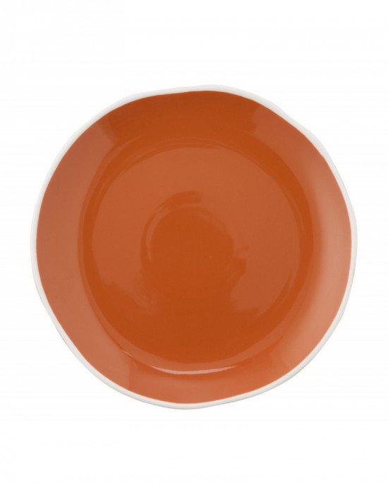 Assiette coupe plate rond orange porcelaine Ø 27 cm Rim Pro.mundi