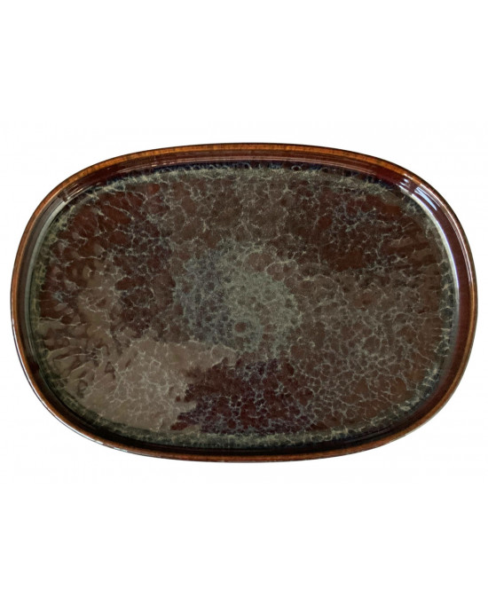 Assiette ovale grès 33 cm Amber Accolade