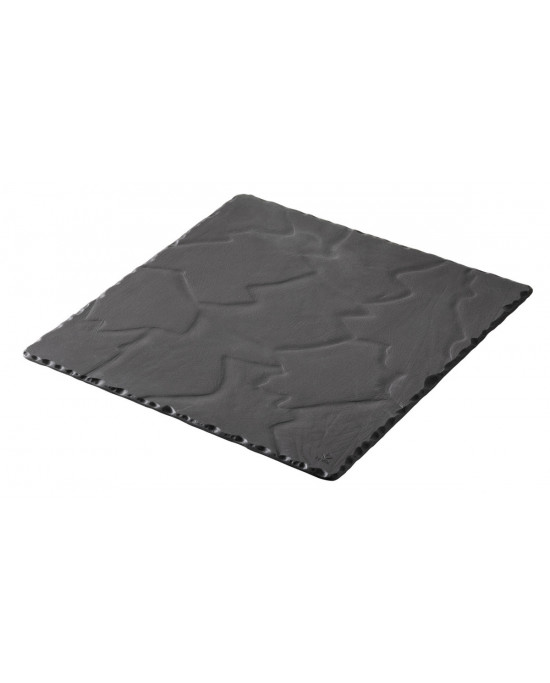 Assiette plate carré noir porcelaine 20x20 cm Basalt Revol