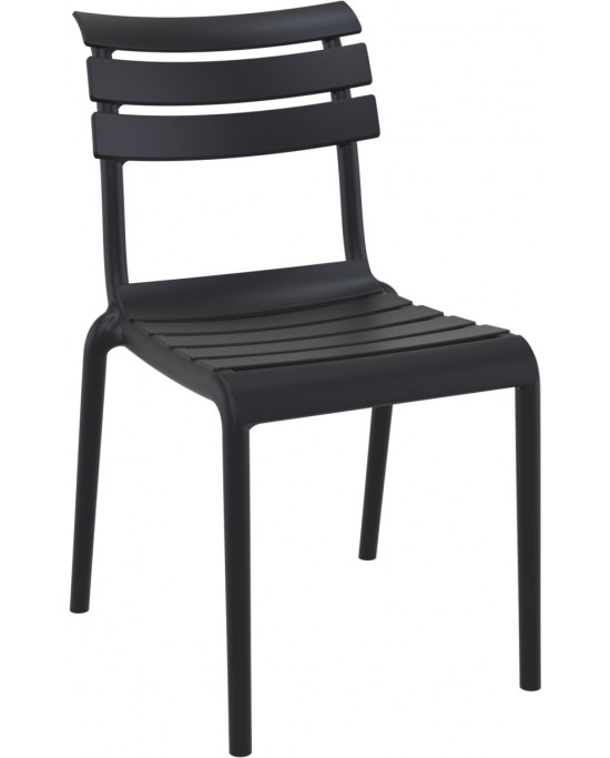 Chaise de terrasse noir 84x50x59 cm Penelope