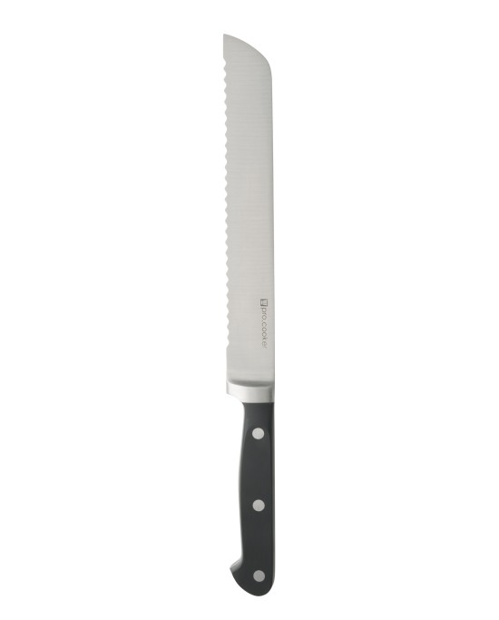 Couteau à pain 20 cm acier plastique crantée Qualicoup Pro.cooker